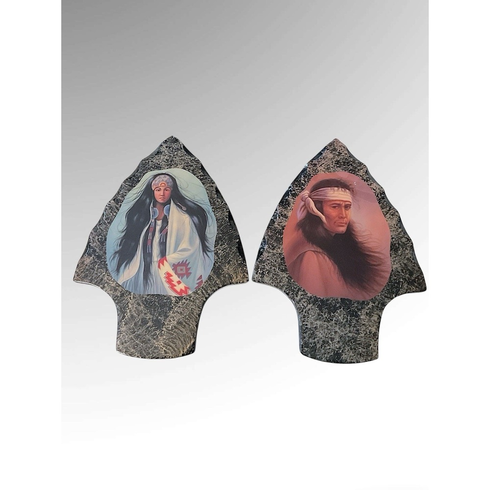 Vintage DenCraft Wall Decor Lacquered‎ Arrowhead Wood Painting -Native Americans